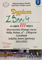 Mistrzostwa Nowego Sącza w Piłce Nożnej i III miejsce dla ZS4! Gratulujemy! 1
